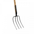 Mestvork - Professioneel - Vaste veer - 4 tanden - Essenhouten steel - 85 cm