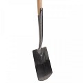 Spade - Met hals en lip - Blank gepolijst - Essenhouten steel - 76 cm