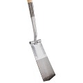 Draineerspade - Blank gepolijst - Met opstapje - Essenhouten steel - 76 cm
