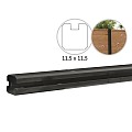 Betonpaal met sleuf en platte kop t.b.v. schutting 11.5x11.5x277 cm, antraciet eindpaal, gecoat