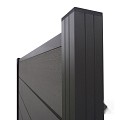 Aluminium paal "Modular" 68x68x970mm (tbv scherm 970 hoog) [antraciet gepoedercoat] in folie bc