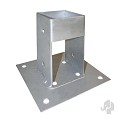 Paalhouder met voet (tbv paal 90x90) [verzinkt] bc