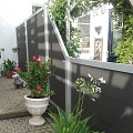 Composiet schutting Forte Antraciet -alu 90x180 cm schuin