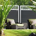 Composiet schutting Forte Antraciet - alu 180x180 cm met trellis