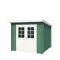 Blokhut Indi 230x230 Jungle Green-Wit