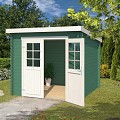 Blokhut Indi 230x230 Jungle Green-Wit