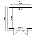 Blokhut Indi 230x230 Jungle Green-Wit