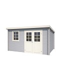 Blokhut Amira 380x275 Platinum Grey-Wit