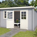 Blokhut Amira 380x275 Platinum Grey-Wit