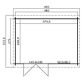 Blokhut Amira 380x275 Platinum Grey-Wit