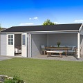 Blokhut Octavio 681x380 Platinum Grey-Wit