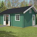 Blokhut Caroline SGC 390x575 Jungle Green-Wit