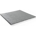 Rubbertegel 100x100x3 cm grijs, valh. 100 cm.