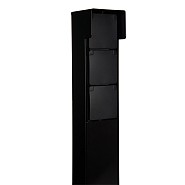 Tuinpaal - pro+ drievoudig met kabeldoos, afdekkap en installatiedraad zwart