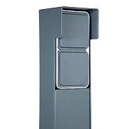 Tuinpaal - pro+ dubbel met kabeldoos, afdekkap en installatiedraad grijs
