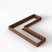 Bloembak Module+ L-vorm 90x300x300x28 cm Corten