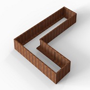 Bloembak Module+ L-vorm 90x360x270x42 cm Corten