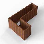 Bloembak Module+ L-vorm 60x240x150x56 cm Corten