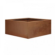 Bloembak vlak corten 90x90x40 cm