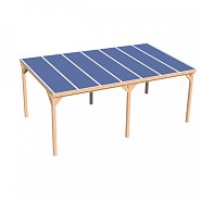 Pext Veranda Douglas - 7440x3500 vrijstaand - staanders 14x14 cm - wit - gelaagd glas