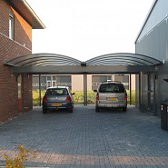 Carport dubbele boog zonder tussenpaal