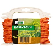 Hobbytouw oranje 6 mm x 10 mtr