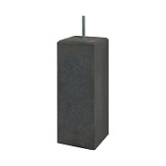 Betonpoer zwart met facet 14x14x58 cm incl bev.plaat