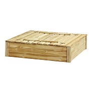 Zandbak Tom met deksel/zitbank 120x120x30 cm, groen geïmpregneerd