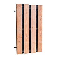 Douglas fijnbezaagde plankendeur met zwarte binnenzijde, op zwart verstelbaar frame, 100x180 cm, zwart/onbehandeld