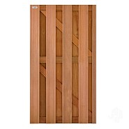 Keruing tuindeur recht 41x900x1800mm V-groef / RVS bc