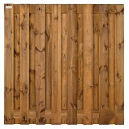 Grenen FSC tuinscherm recht 15L 15mm 47x2000x2000mm [bruin geimpregneerd] bc