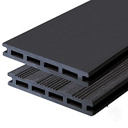 WPC-antraciet FSC decking clip 21x145x3600mm semi-ribbel/glad 2st/set bc