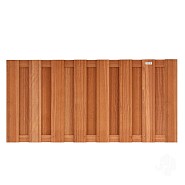 Kempas FSC tuinscherm recht 15L 13mm 39x1800x900mm V-groef / RVS bc >