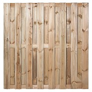 Grenen FSC tuinscherm recht 15L 15mm 47x1800x1800mm glad / RVS [geimpregneerd] bc