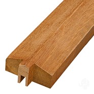 Bangkirai afdekprofiel 32x68x1800mm (tbv dubbel rabat, sponning 7mm) bc