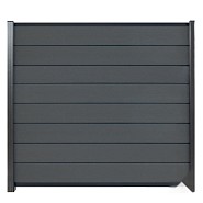 Elephant schutting Modular Evo houtcomposiet 180x180 cm Rock Grey, antraciet profielen