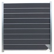 Elephant schutting Modular Evo houtcomposiet 180x200 cm Rock Grey, alu profielen