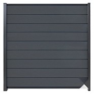 Elephant schutting Modular Evo houtcomposiet 180x200 cm Rock Grey, antraciet profielen