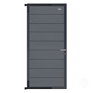 Elephant tuindeur Modular Evo houtcomposiet 90x195 cm Rock Grey, antraciet beslag