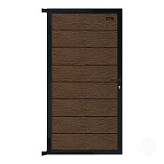 Elephant tuindeur Modular Evo houtcomposiet 180x90 cm Dark Brown, antraciet beslag