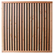 Douglas geschaafd rhombus plankenscherm met zwarte binnenkant, 180x180 cm, zwart/onbehandeld.