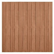 Hardhouten geschaafd plankenscherm design 28-planks 15 mm, recht verticaal, 180x180 cm.