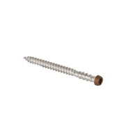 Rvs schroef met gekleurde top voor ntw terrasplanken, set a 100 stuks incl. bit, teak.