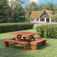 Hardhouten picknicktafel Vierkant