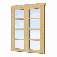 Dubbele deur+kozijn enkel glas D1