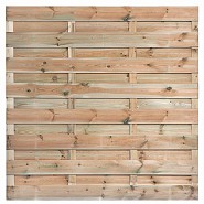 Tuinscherm Erica, groen geïmpregneerd grenen, RVS-geschroefd, horizontaal, 19-planks (15+4) 180x180 cm