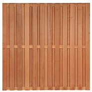 Tuinscherm Leeuwarden, keruing hardhout, RVS-geschroefd, 26-planks (23+3) 180x180 cm