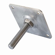 Betonpoer hoogteverstelling M20 De Lux RVS plaat 10x10 cm