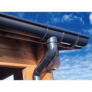Dakgootset compleet mastgoot zadeldak 2 zijden 500 cm (100 mm) Zwart