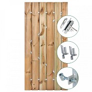 Tuindeur geïmpregneerd Privacy + rvs inbouwslotset 195x140 cm